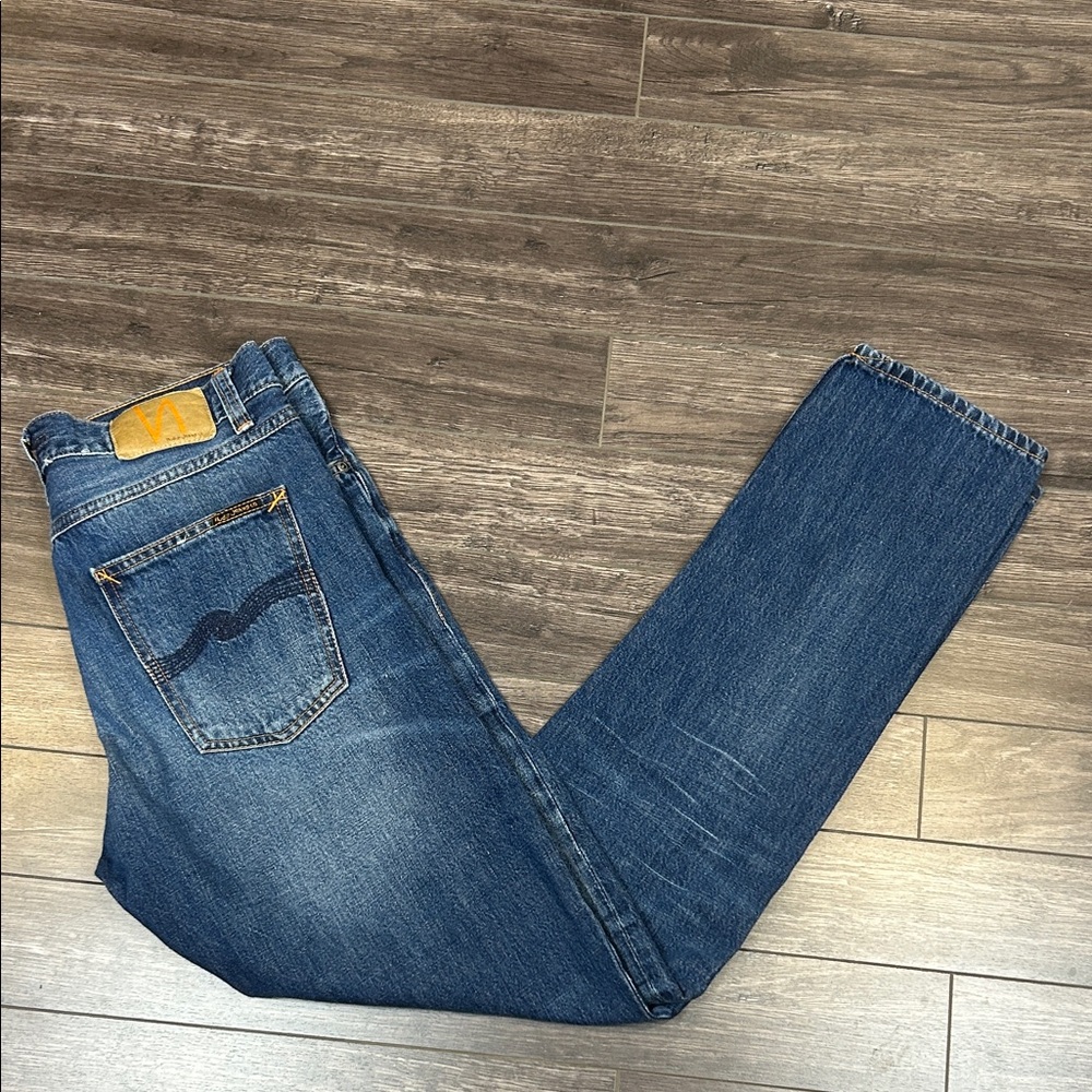 Nudie Jeans Co Men’s Steady Eddie II Rigid Dream Size 30 Blue Denim Button Fly